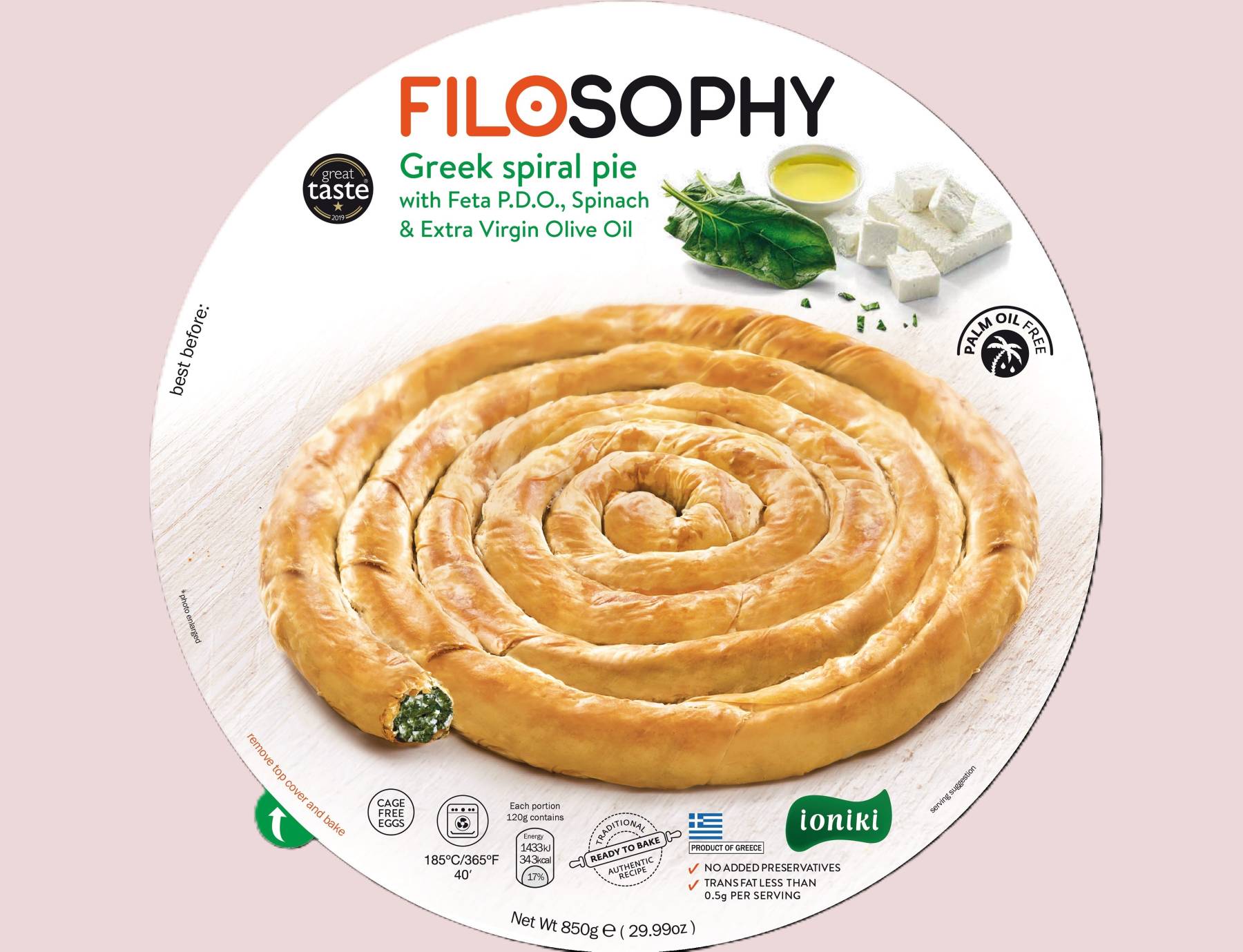 U411 : Filosophy tepsi borek plateau épinard fromage 850gr ( 6pc par colis )