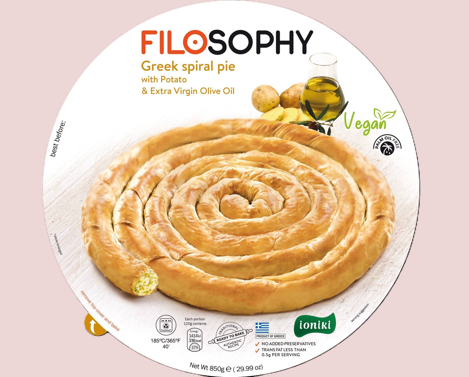 U412 : Filosophy tepsi borek plateau pomme de terre 850gr ( 6pc par colis ) 