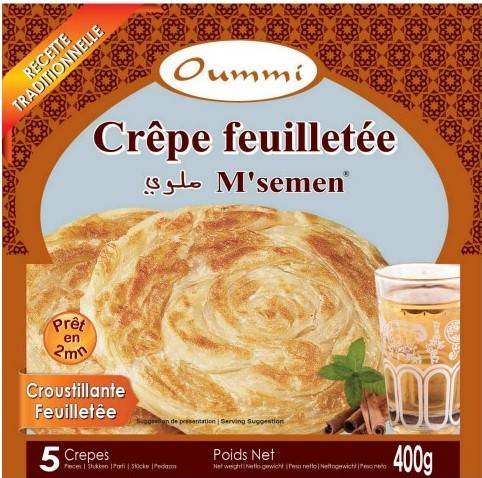 U511 : Oummi Meloui crepe feuilletee 5PC  400gr ( 24pc par colis ) 