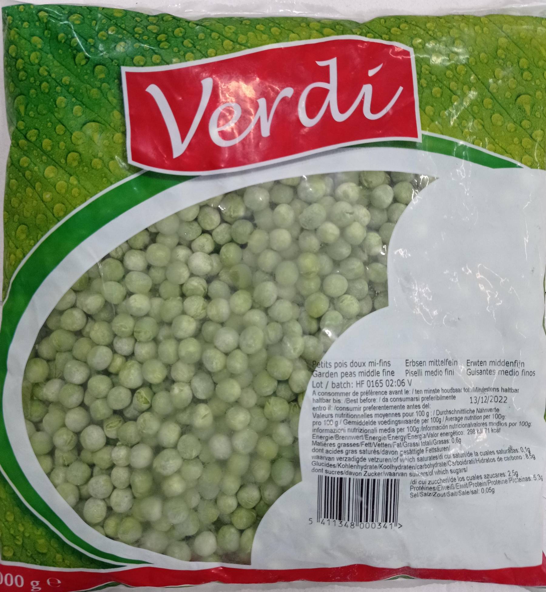 L151 : Verdi petits pois mi-fins 1000gr ( 10pc par colis ) 