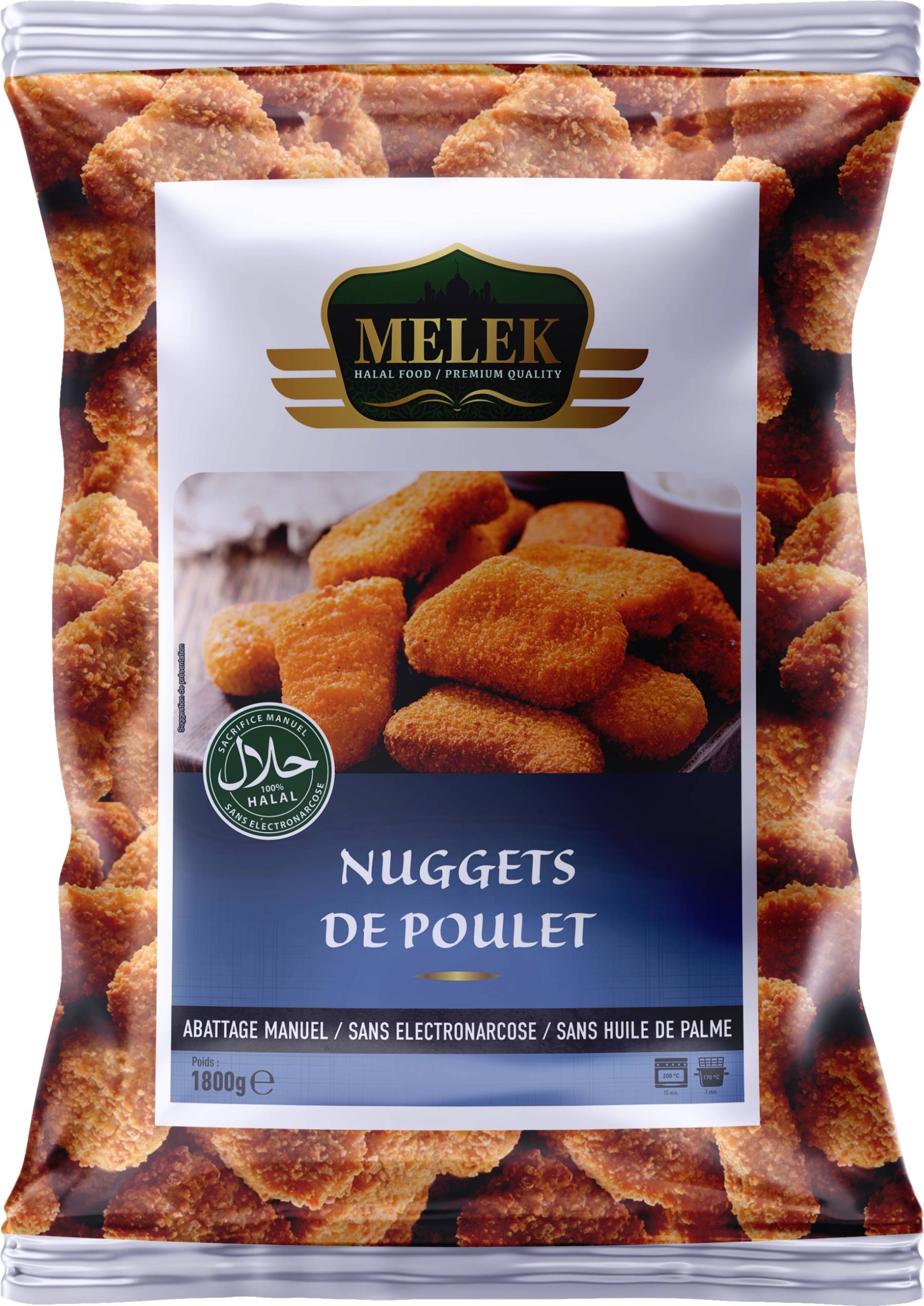 E201 : Melek Nuggets de poulet 1800gr ( 4pc par colis )