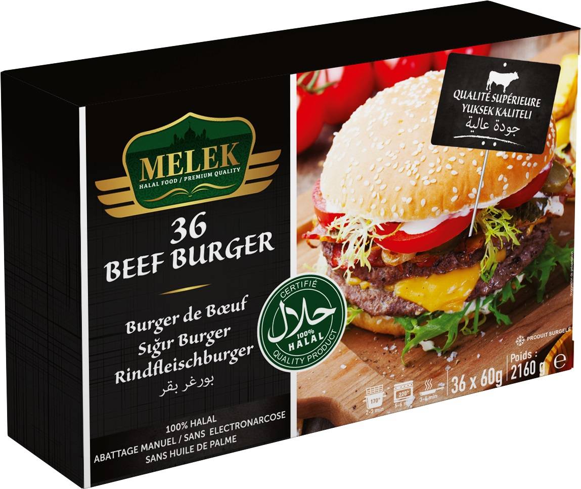 E121 : Melek Burger De Boeuf 60Grx36 2160Gr ( 4Pc Par colis)