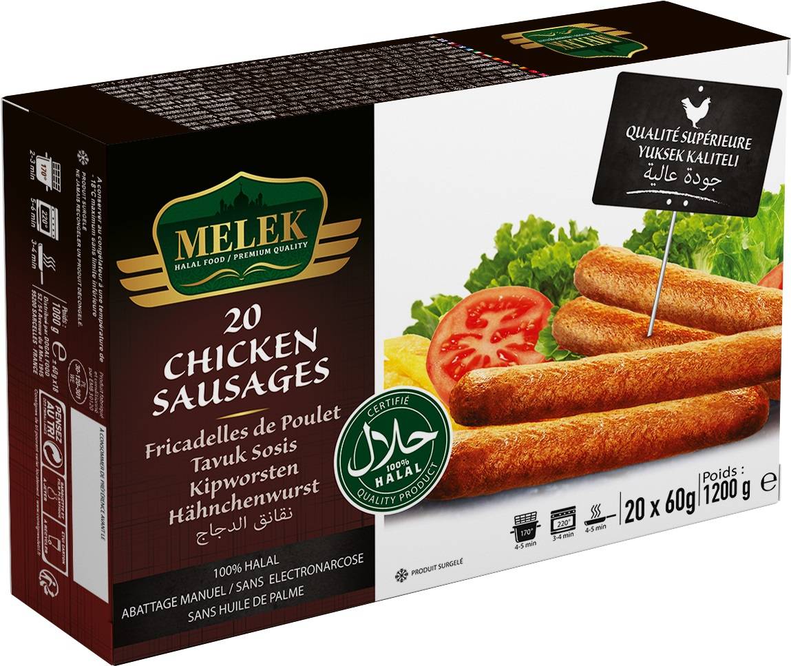 E100 : Melek Fricadelle De Poulet 60Grx20 1200Gr ( 8Pc Par colis)