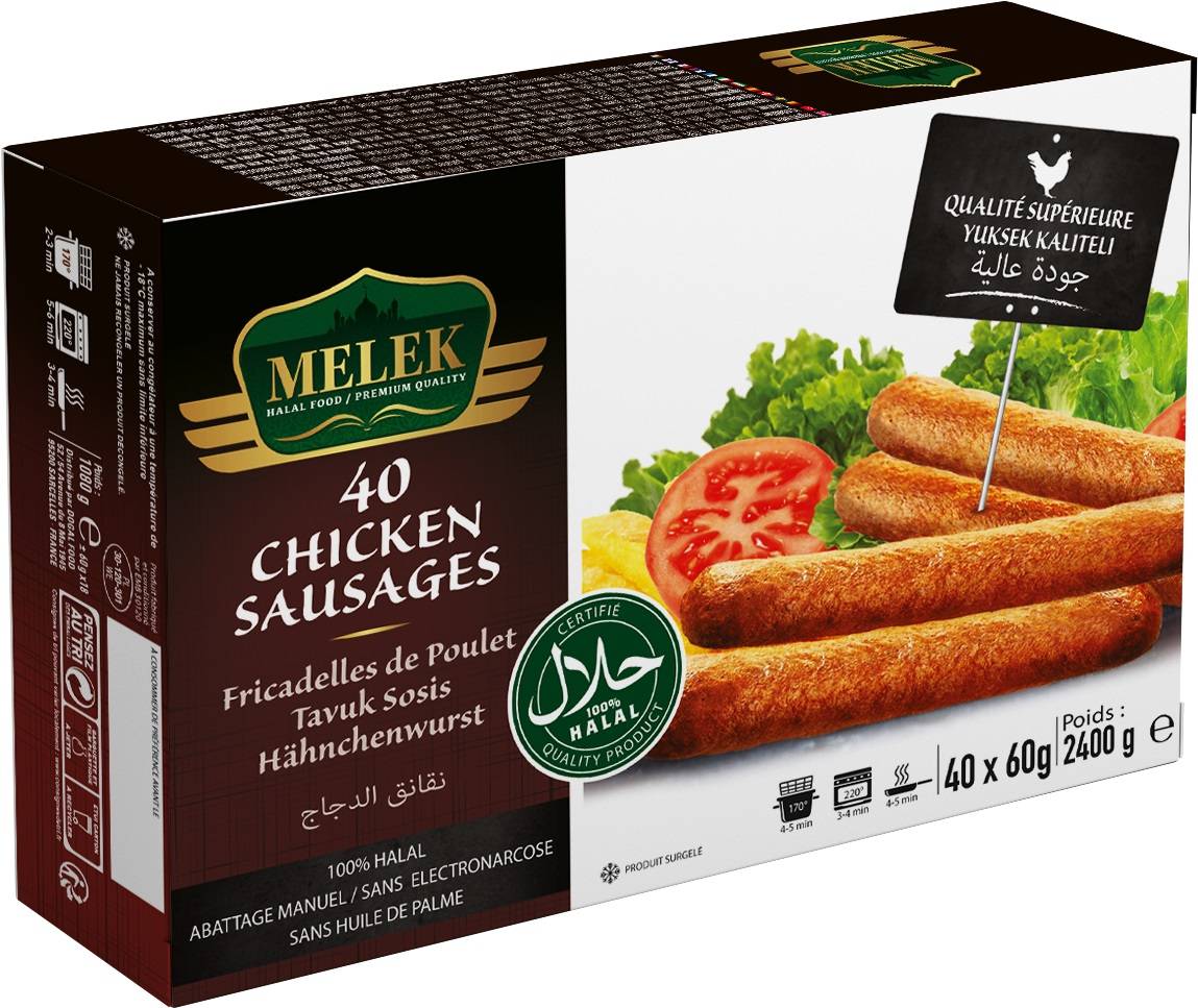 E101 : Melek Fricadelle De Poulet 60Grx40 2400Gr ( 4Pc Par colis)