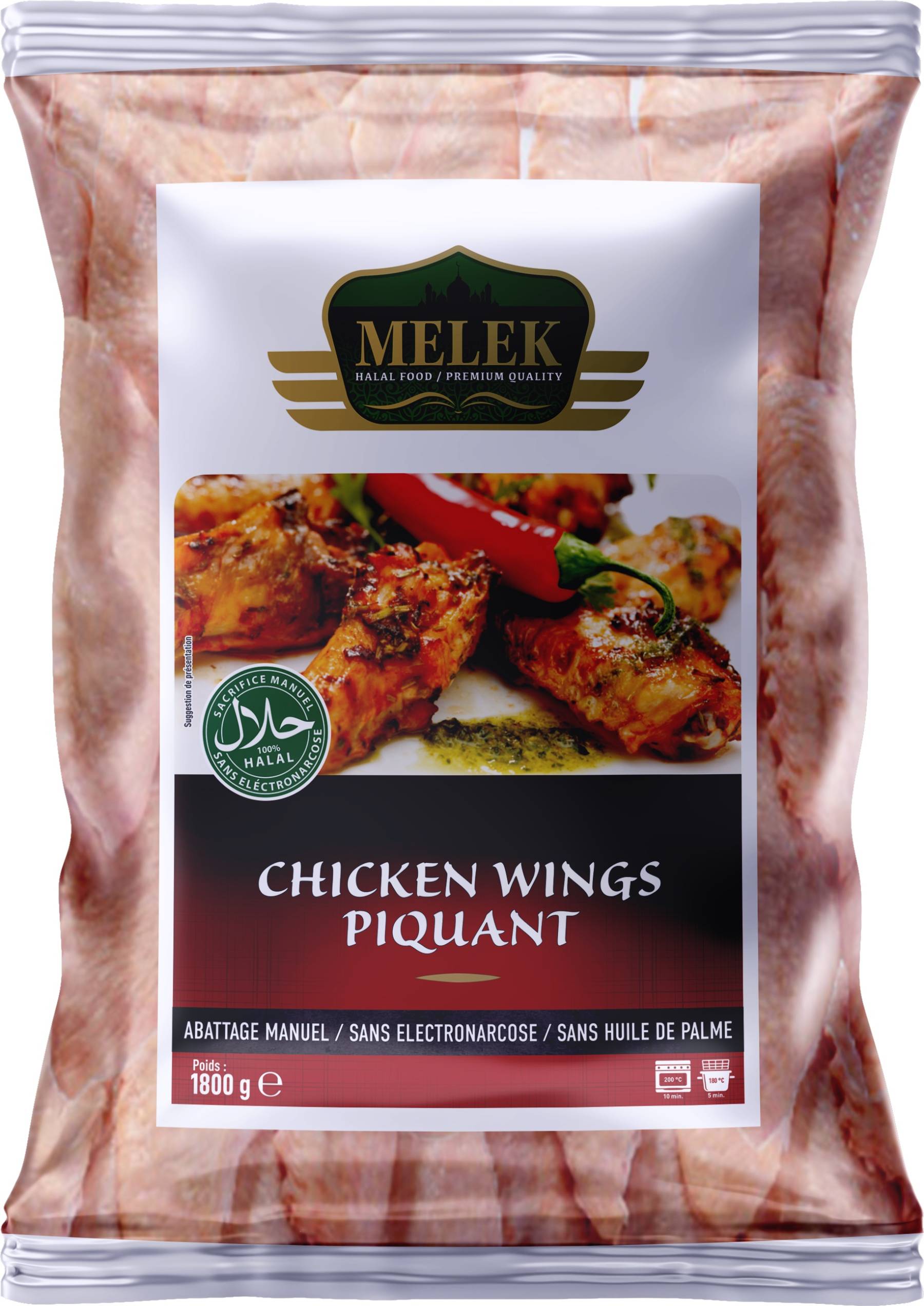 E235 : Melek Chicken wings piquant 1800gr ( 4pc par colis )