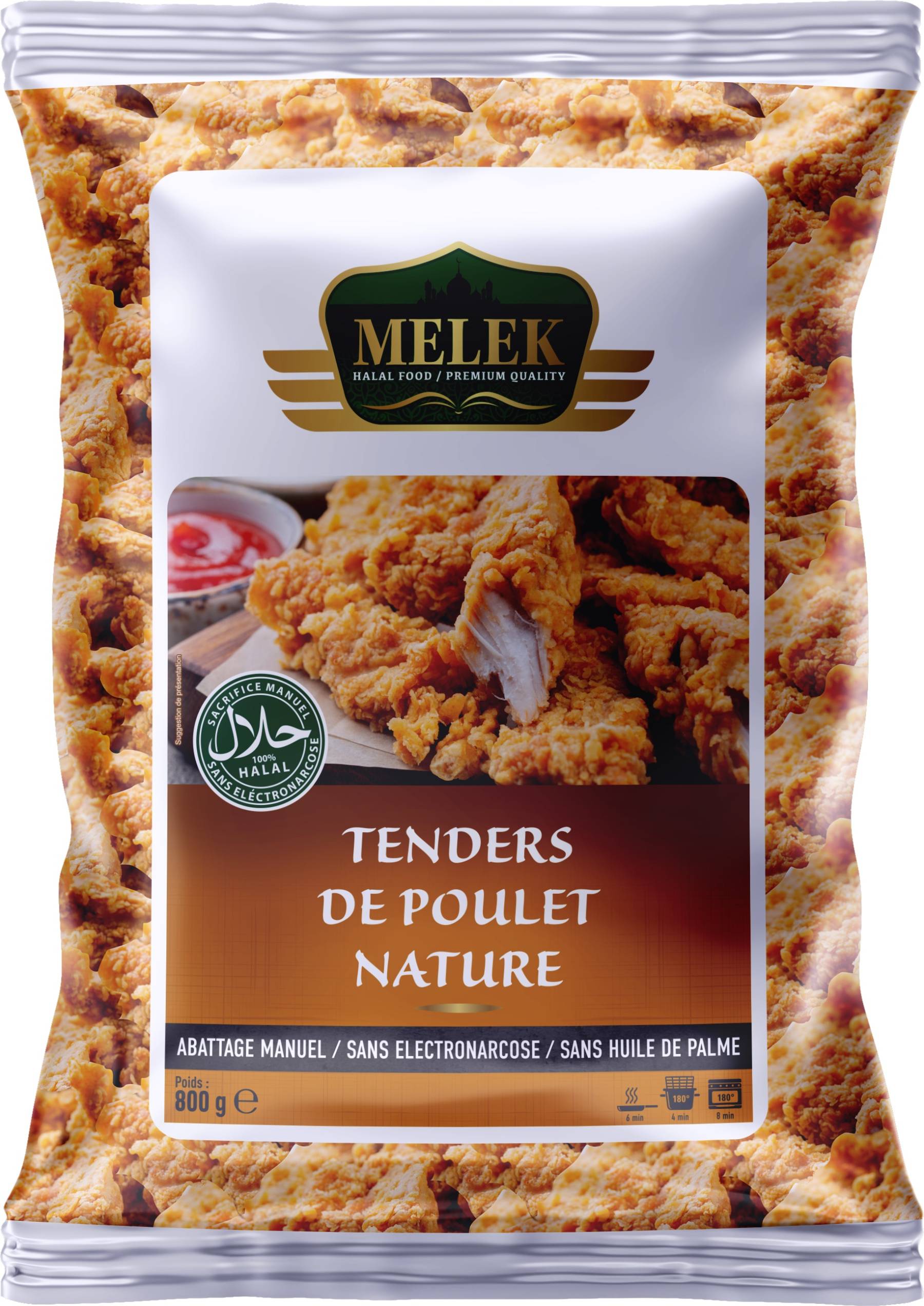 E244 : Melek Chicken tenders nature 800gr ( 10pc par colis )