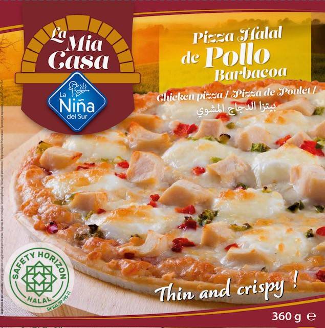 E802 : La Mia Casa Pizza Poulet Halal 360Gr ( 6pc par colis ) 