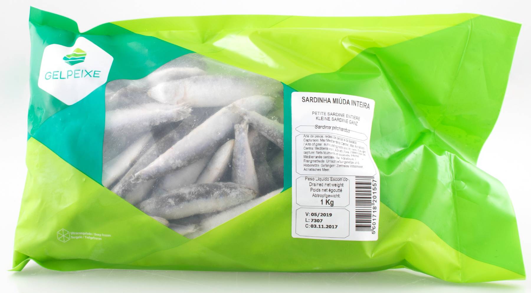 P420 : Gelpeixe Sardine petit entier 1000gr ( 10pc par colis ) 