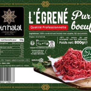 E770 : DIN'HALAL Égrené de Boeuf 800g