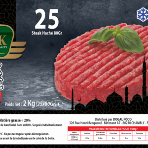 E761 : MELEK Steak Haché 25x80g 2000g