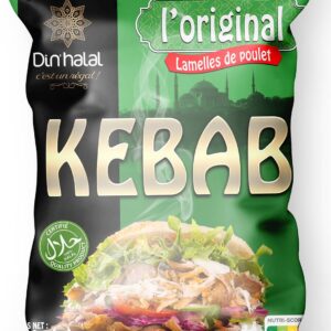 E732 : DIN'HALAL Lamelle de Kebab Poulet "L'ORIGINAL" 800g