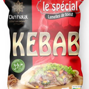 E733 : DIN'HALAL Lamelle de Kebab Saveur Boeuf "LE SPÉCIAL" 800g