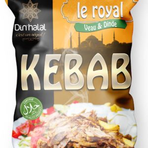 E734 : DIN'HALAL Lamelle de Kebab Veau-Dinde "LE ROYAL" 800g