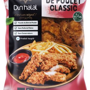 E714 : DIN'HALAL Tenders de Poulet Classic 800g