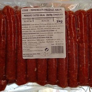 E727 : DIN'HALAL Merguez Halal SV 1000g