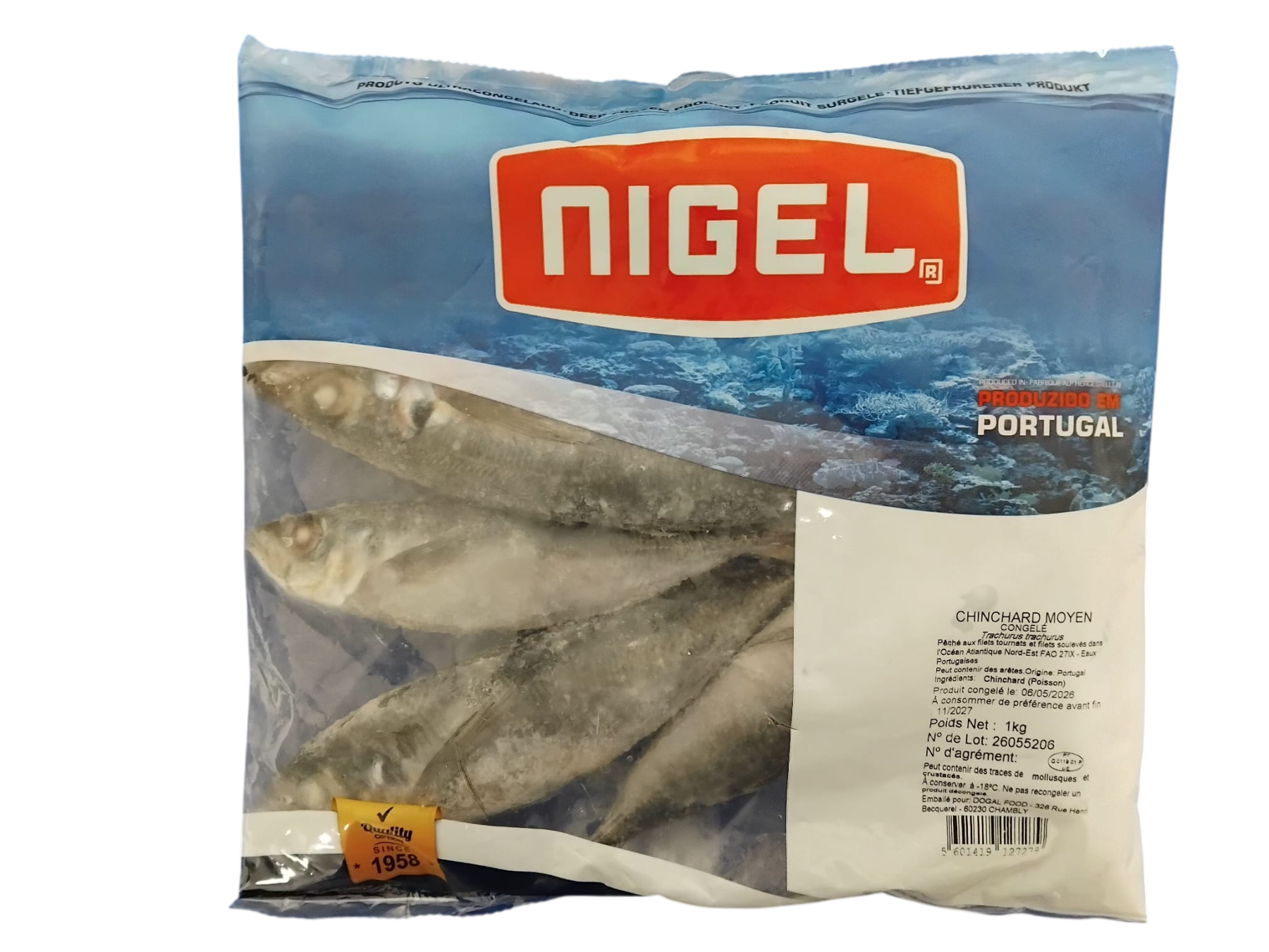 P410 : NIGEL Chinchard Moyen Entier 1kg