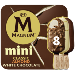 D140 : MAGNUM 8x Mini Classic Amande Chocolat Blanc 855g