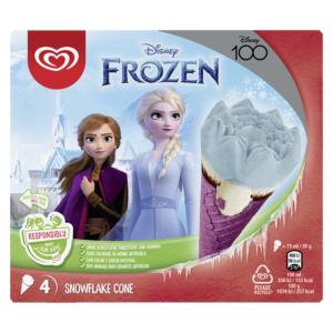D110 : MIKO 4x Cône Reine des Neiges Vanille 292g