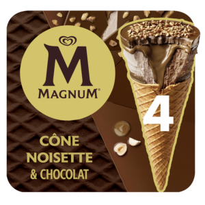 D100 : MAGNUM 4x Cornet Noisette Chocolat 360ml